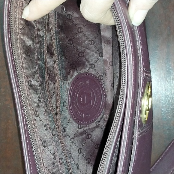 Etienne Aigner Maroon Leather Shoulder Bag - Picture 7 of 10